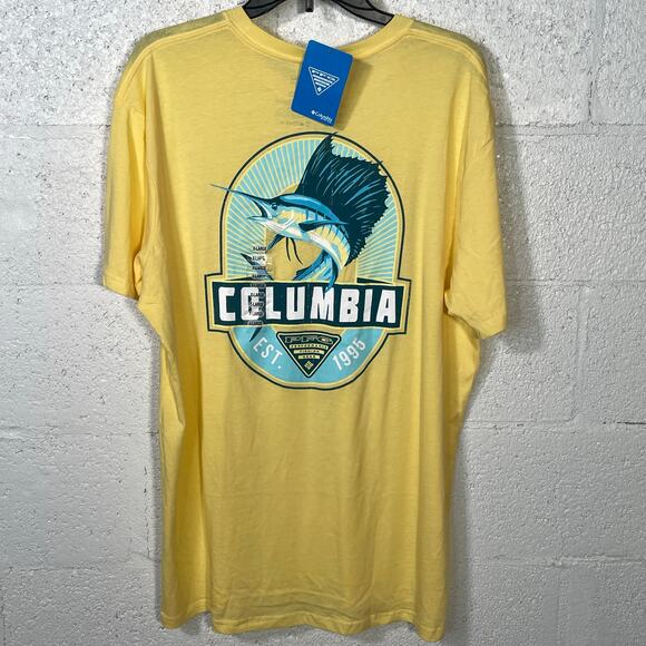 Columbia Men's Sailfish Short Sleeve Graphic T-Shirt - Sunlit XL - Picture 1 of 5